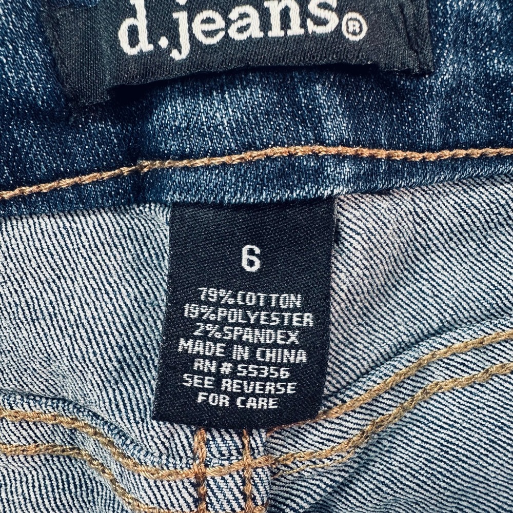 d.jeans Stitch Star Capri Jeans‎ Womens 6 Blue Dark Wash Stretch Cropped Denim - Picture 5 of 9